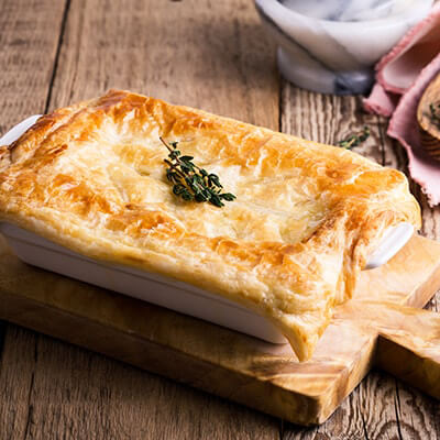 tourte poulet allégée, temps des fêtes