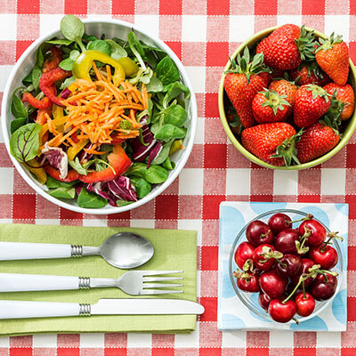 healthy plates on a table