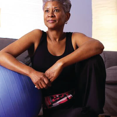 Women sitting in her living room