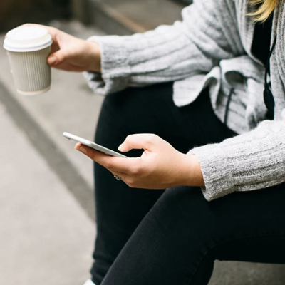 Woman holding a phone