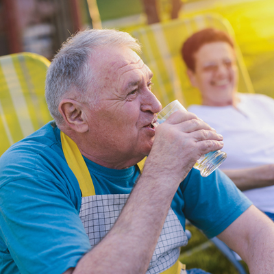 men drinking lemonade