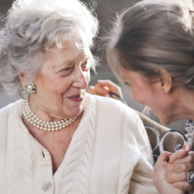 Elderly women smiling