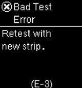 Accu-Chek Aviva Connect E3 error screen