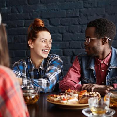 Friends sitting at a table