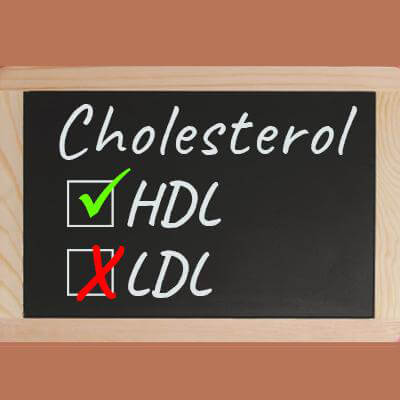 Cholesterol written on a chalk board
