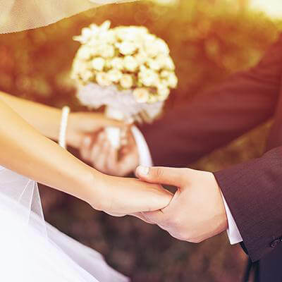 hands of couple getting married