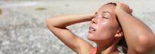 woman outdoor on a hot summer day