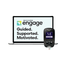 Image showing the Accu-Chek Guide meter and the engage program.