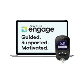 Image showing the Accu-Chek Guide meter and the engage program.